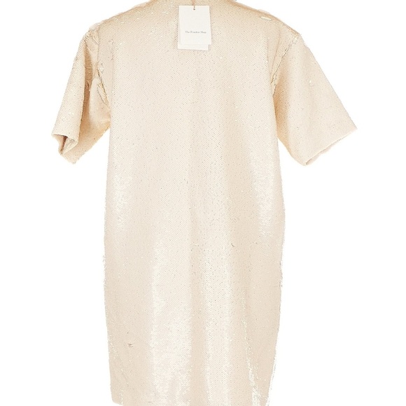 The Frankie Shop New Cream Sequin Mini Dress Riley Large - Picture 4 of 11
